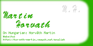 martin horvath business card