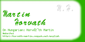 martin horvath business card